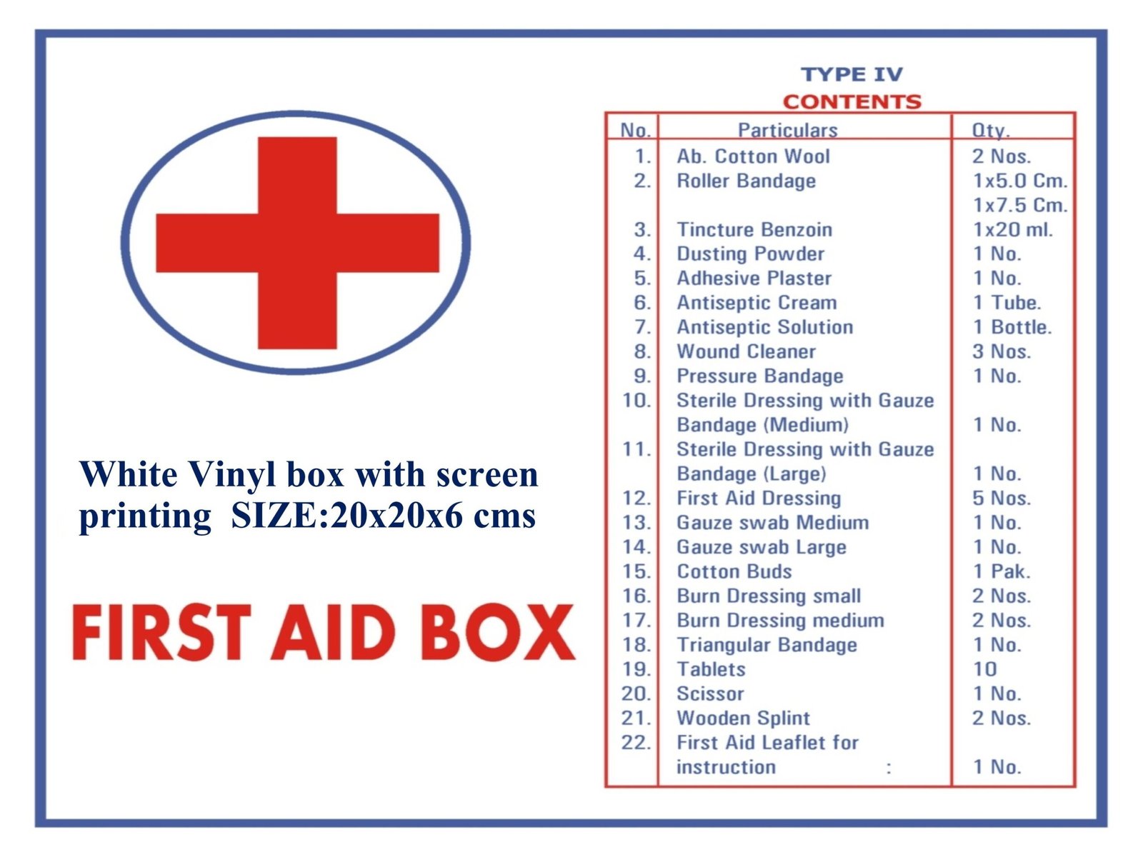 FIRST AID BOX TYPE IV